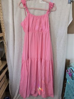 NWT Bright pink Maxi Backless Abercrombie & Fitch dress